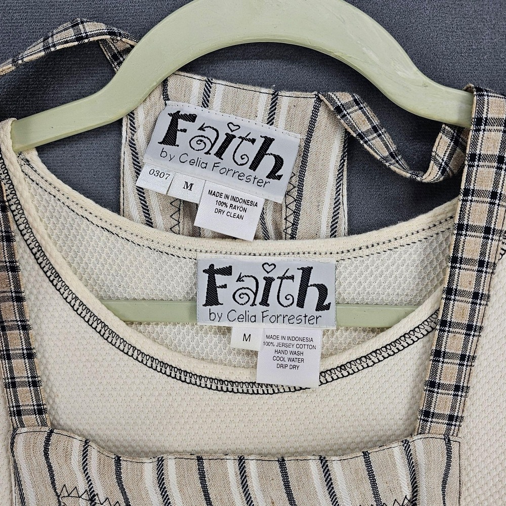 Faith By Celia Forrester 3 Piece Outfit Womens Medium Beige Patchwork Jumper - Picture 6 of 15
